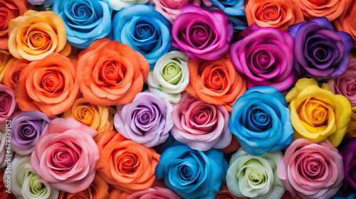 Colorful roses sold at various festivals.