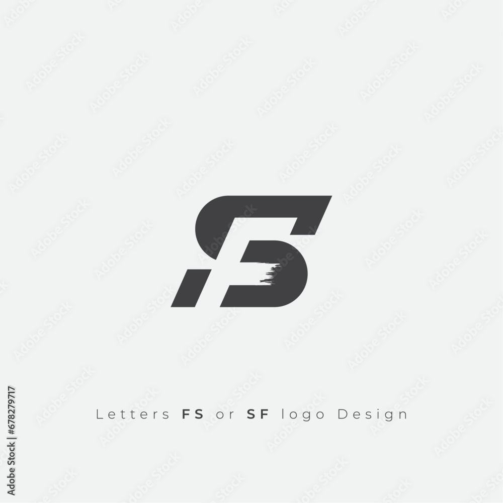 SF or FS letter logo design icon simple and minimal SF or FS letter logo design icon simple and minimal