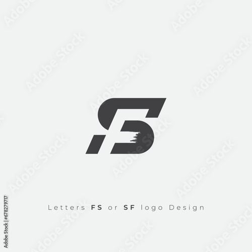 SF or FS letter logo design icon simple and minimal