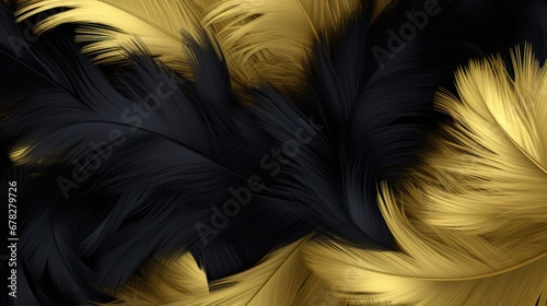 black and gold feather
