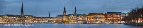 Hamburg City Panorama Lichter