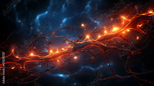 neurons connecting and transmitting information.