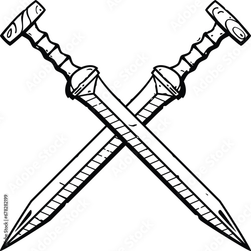 Crossed Gladiuses