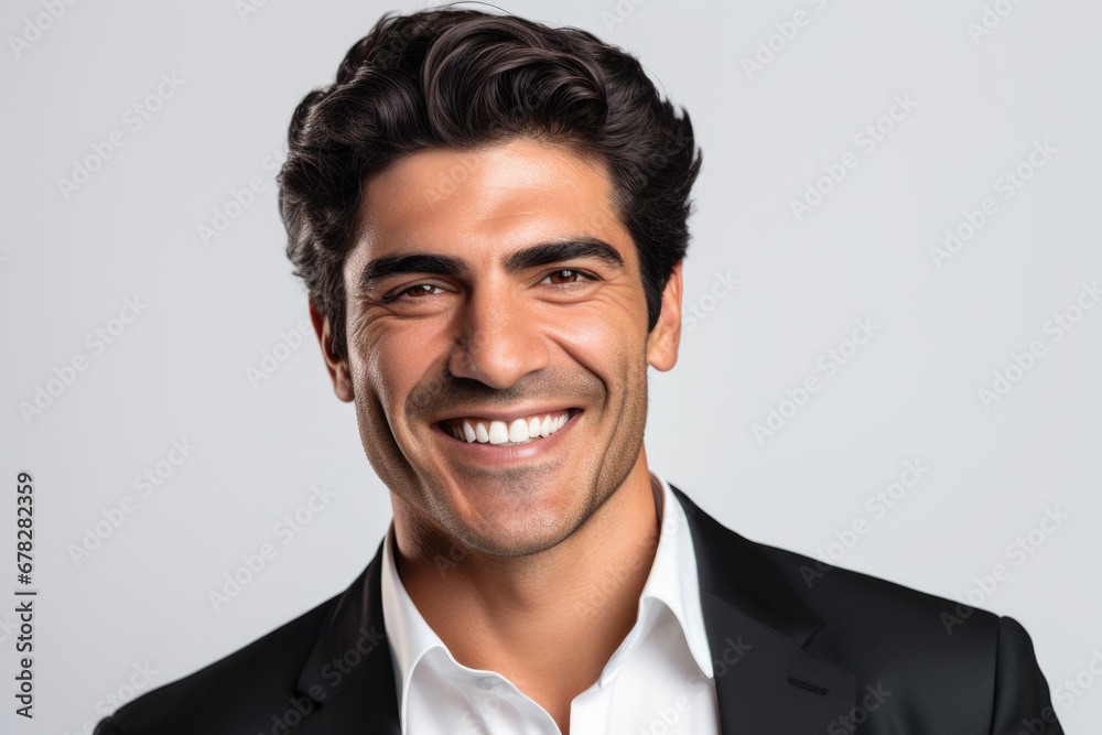 Picture of smiling man wearing suit and white shirt. This image can be used for business, professional, or corporate themes Picture of smiling man wearing suit and white shirt. This image can be used for business, professional, or corporate themes