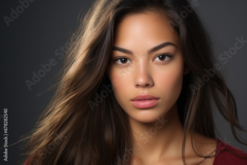 Beautiful young woman with long brown hair. This versatile image can be used for various purposes