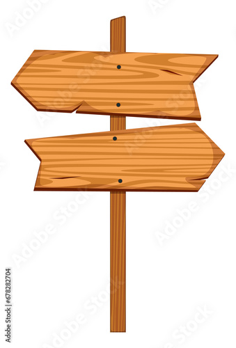 Cartoon wooden arrows template. Blank timber signboard © YummyBuum