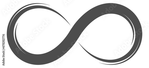 Unlimited symbol. Logo in ink brush stroke style