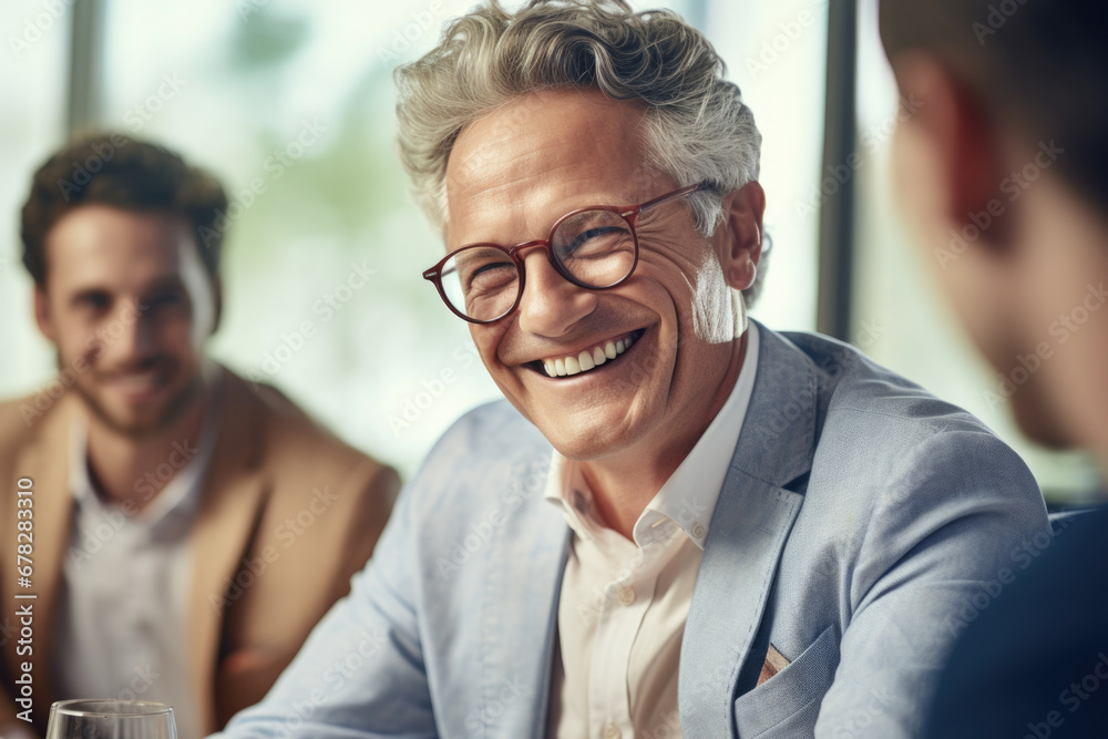 Two men sitting at table, engaged in conversation. Suitable for business, office, or casual meeting themes Two men sitting at table, engaged in conversation. Suitable for business, office, or casual meeting themes