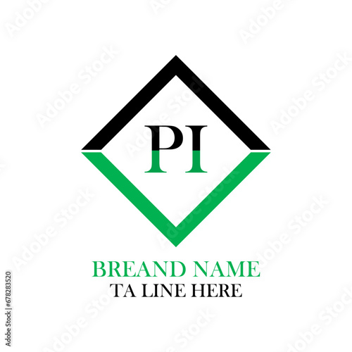 PI letter logo design. Modern minimal logo letter PI design. PI letter vector logo abstract. vector illustration