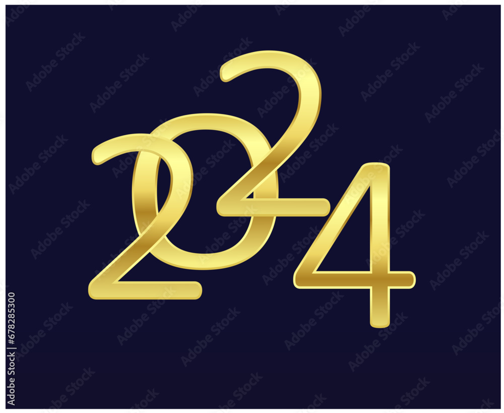2024 Happy New Year Holiday Abstract Gold Graphic Design Vector Logo Symbol Illustration With Black Background 2024 Happy New Year Holiday Abstract Gold Graphic Design Vector Logo Symbol Illustration With Black Background