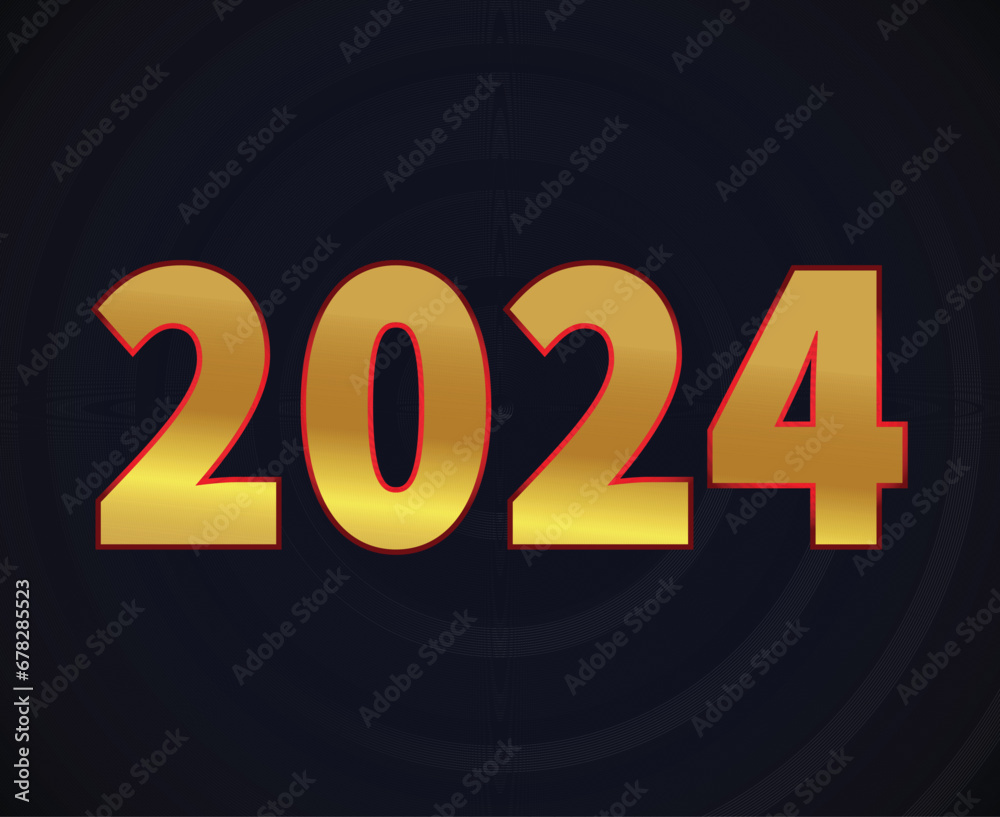 2024 Happy New Year Holiday Abstract Gold And Red Graphic Design Vector Logo Symbol Illustration With Blue Background 2024 Happy New Year Holiday Abstract Gold And Red Graphic Design Vector Logo Symbol Illustration With Blue Background