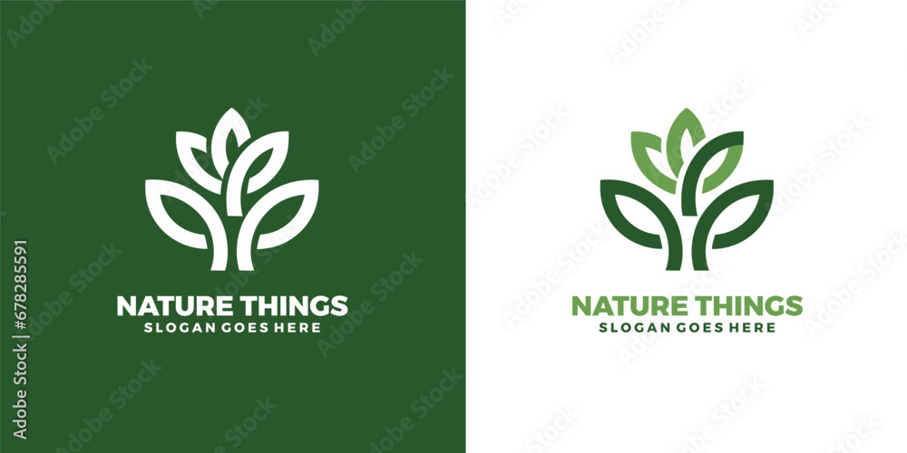 creative nature things logo template.