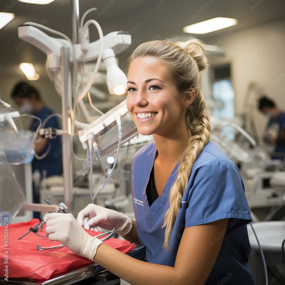 mecanico dentista y laboratorio dental.Dentista examinando los dientes