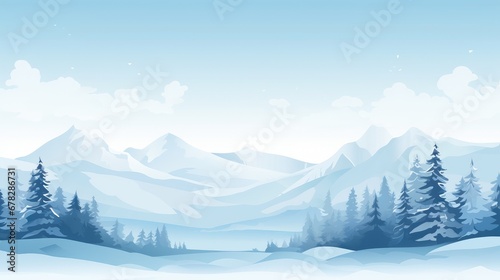 Snow, trees, mountains in the winter wallpaper © MirkanRodi