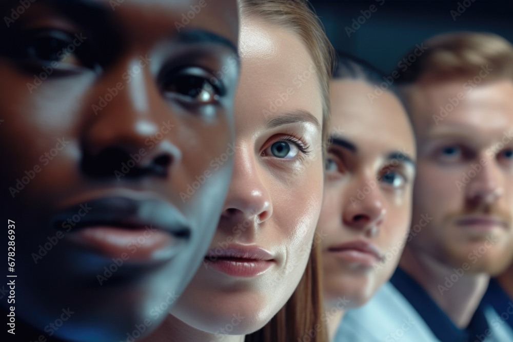 Group of people standing next to each other. Can be used to illustrate teamwork, unity, or social gathering Group of people standing next to each other. Can be used to illustrate teamwork, unity, or social gathering