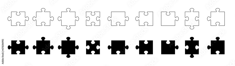 Puzzle piece element collection. Set of game puzzle. Vector Puzzle piece element collection. Set of game puzzle. Vector