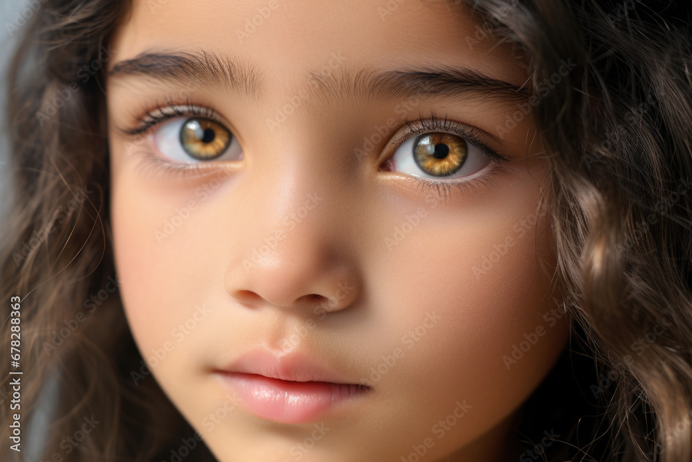 Close-up photograph of young girl highlighting her beautiful brown eyes. Perfect for advertisements, beauty products, or portraits. Close-up photograph of young girl highlighting her beautiful brown eyes. Perfect for advertisements, beauty products, or portraits.