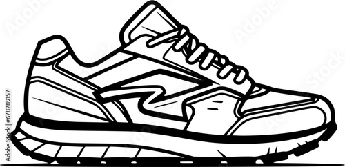 Sports Running Shoes Exercise Vintage Outline Icon In Hand-drawn Style