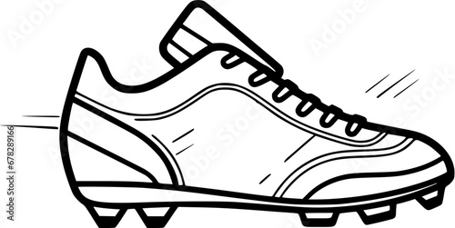 Sports Soccer Cleats Exercise Vintage Outline Icon In Hand-drawn Style