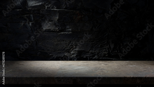 Luxurious Stone Elegance: Gray Marble Table, Ideal for Product Showcase and Elegant Interior Design.