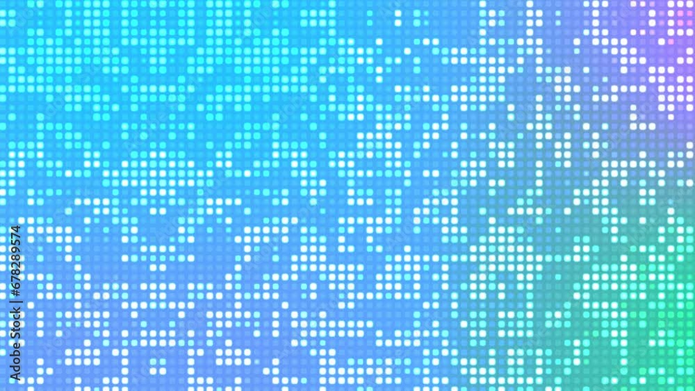 Blue polka dots scrolling and flashing irregularly on a 4K gradient blue background.