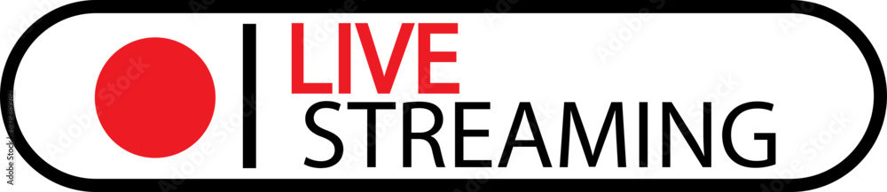 Live streaming icon. Red symbol and button of live streaming, broadcasting, online stream. Lower third template for tv, shows, movies and live performances isolated on transparent background. Live streaming icon. Red symbol and button of live streaming, broadcasting, online stream. Lower third template for tv, shows, movies and live performances isolated on transparent background.