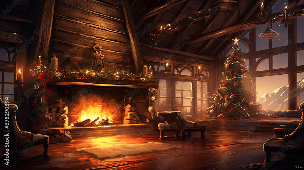Fireside ambiance during the holidays