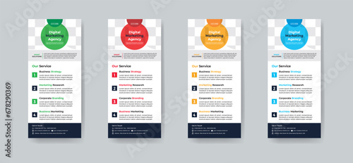 Modern creative corporate business dl flyer or rack card layout concept background flyer brochure cover template for grow up your business to the next level