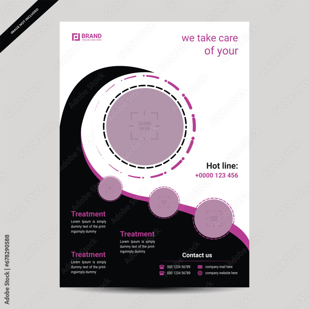 Beauty flyer design template, vector