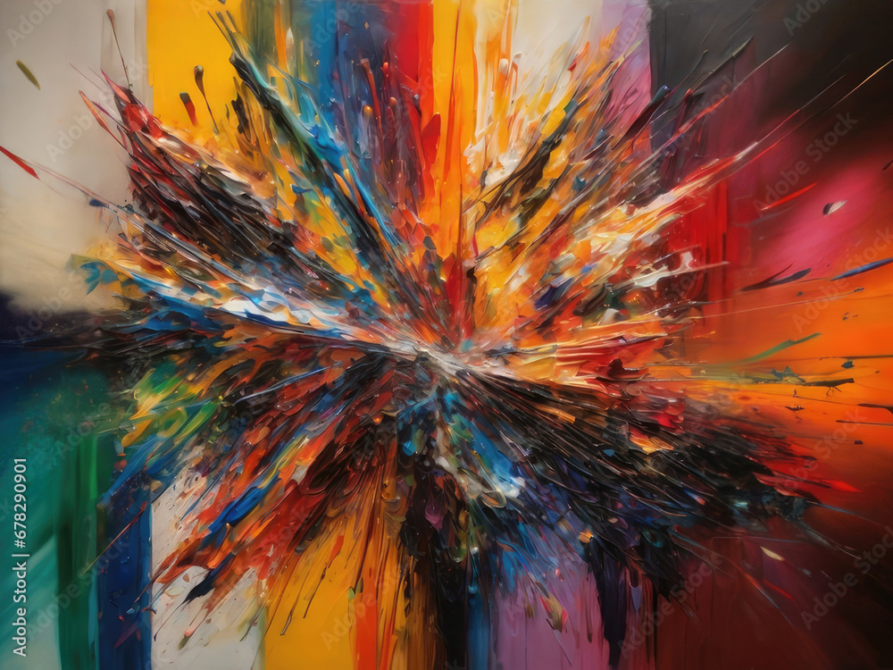 Fototapeta premium Abstract explosion of colorful paint