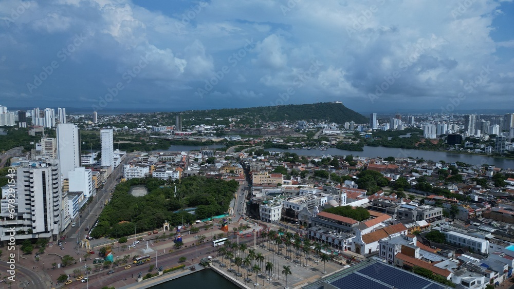 Tomas aereas Centro Historico de Cartagena de Indias de dia 