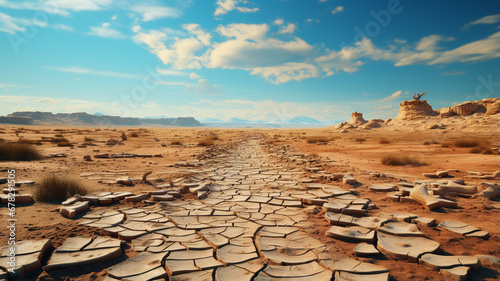 cracked earth in desolation. global climate change concept.