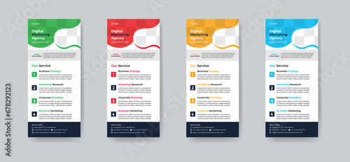Modern creative corporate business dl flyer or rack card layout concept background flyer brochure cover template for grow up your business to the next level