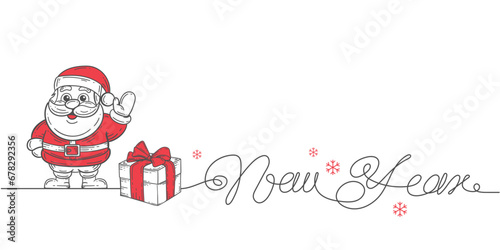 Christmas Holidays.Santa Claus .New Year .Lettering Vector illustration. 