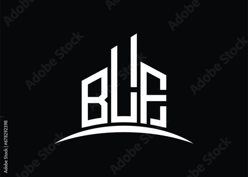 Letter BLF building vector monogram logo design template. Building Shape BLF logo. photo