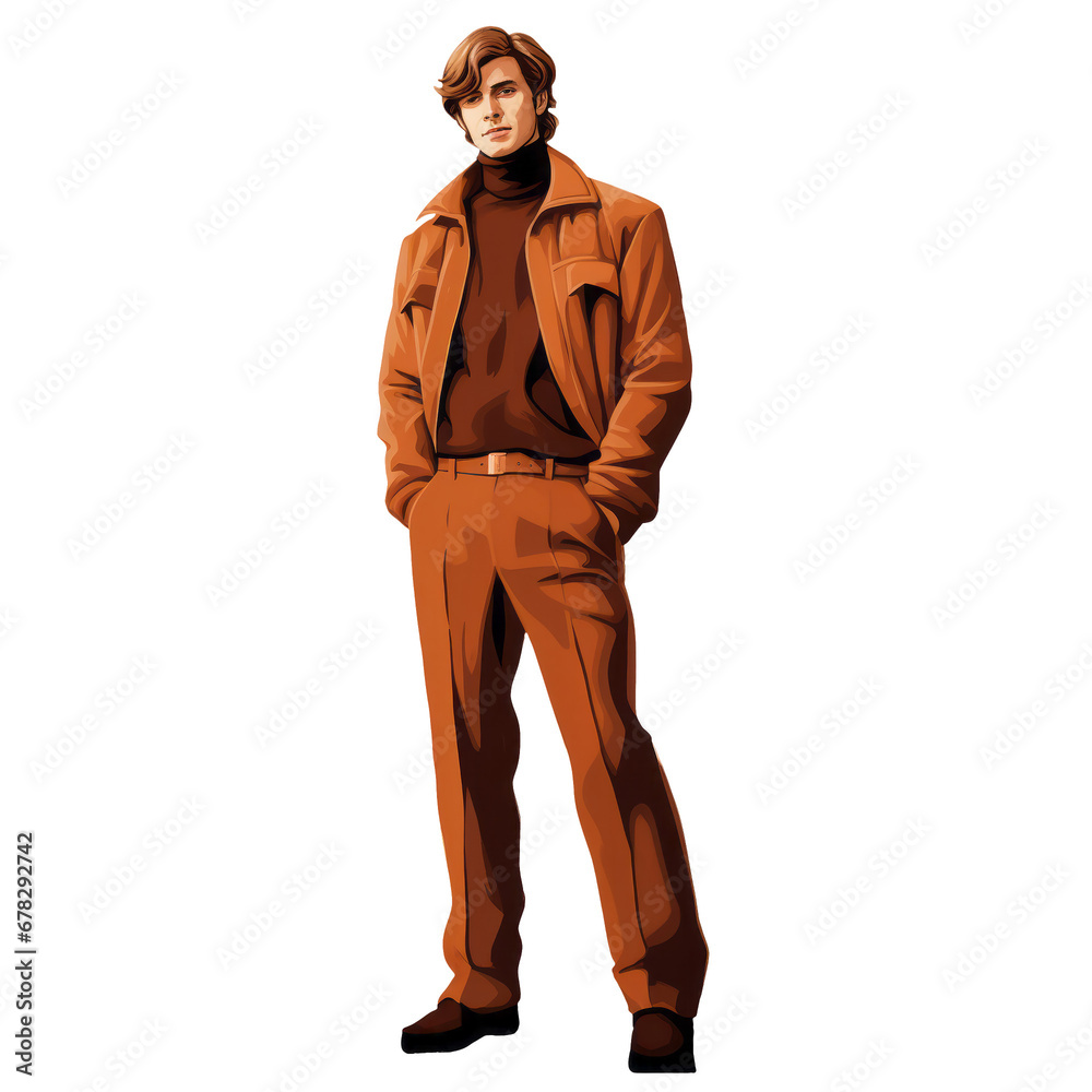 Model in stylish brown outfit on isolated background Model in stylish brown outfit on isolated background