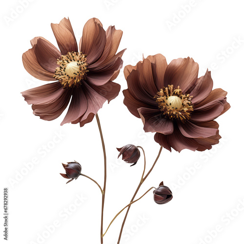 brown flower on isolated background