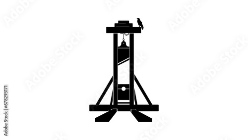 guillotine illustration, black isolated silhouette