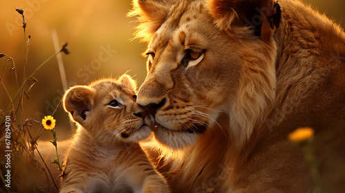 foto adorável Mães amam leoa 