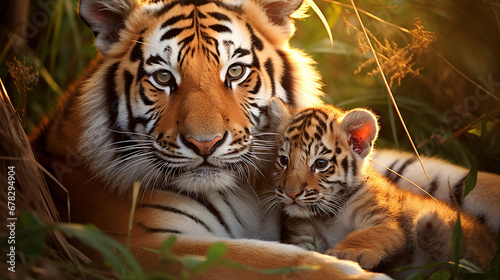 foto adorável Mães amam tigre