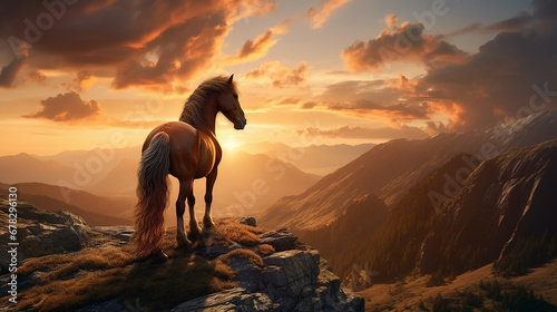 cavalo em alto de montanha  photo