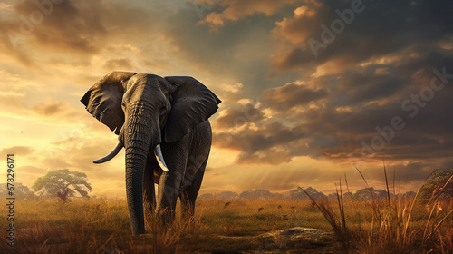 Elefante majestoso na africa 