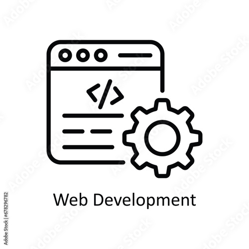 Web Development vector outline Icon Design illustration. Business And Management Symbol on White background EPS 10 File