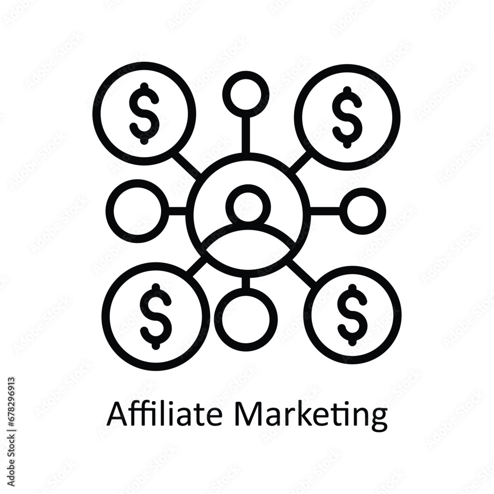 Affiliate Marketing vector outline Icon Design illustration. Business And Management Symbol on White background EPS 10 File Affiliate Marketing vector outline Icon Design illustration. Business And Management Symbol on White background EPS 10 File