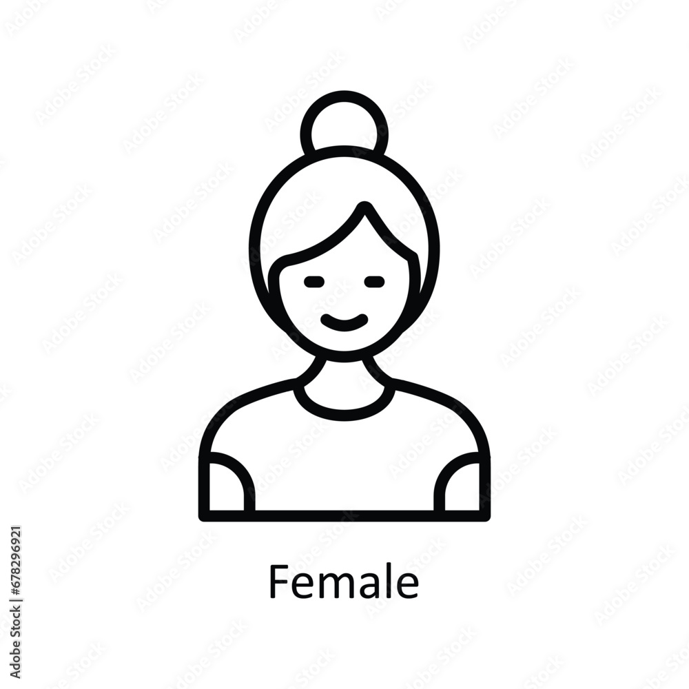 Female vector outline Icon Design illustration. Business And Management Symbol on White background EPS 10 File Female vector outline Icon Design illustration. Business And Management Symbol on White background EPS 10 File