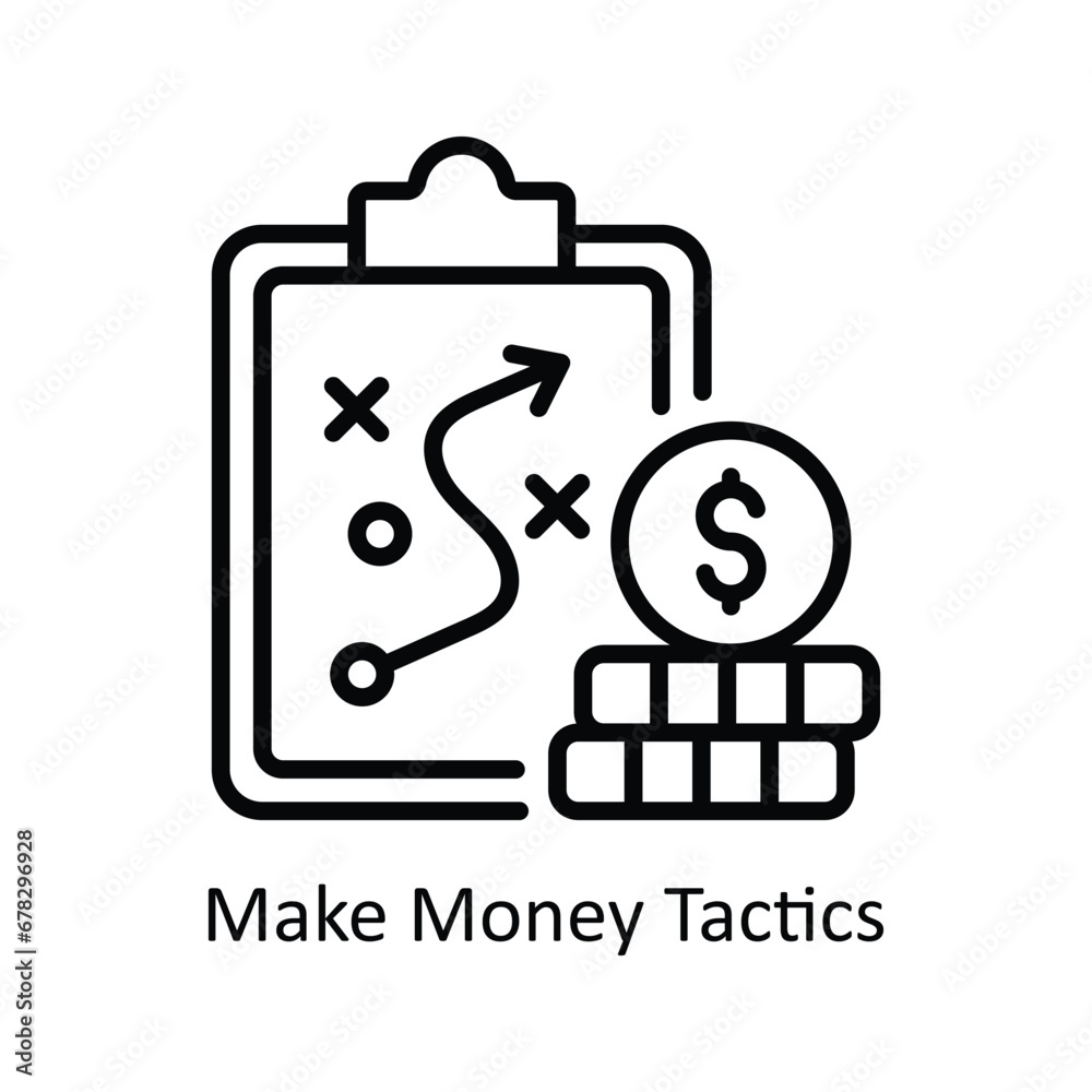 Make Money Tactics vector outline Icon Design illustration. Business And Management Symbol on White background EPS 10 File Make Money Tactics vector outline Icon Design illustration. Business And Management Symbol on White background EPS 10 File