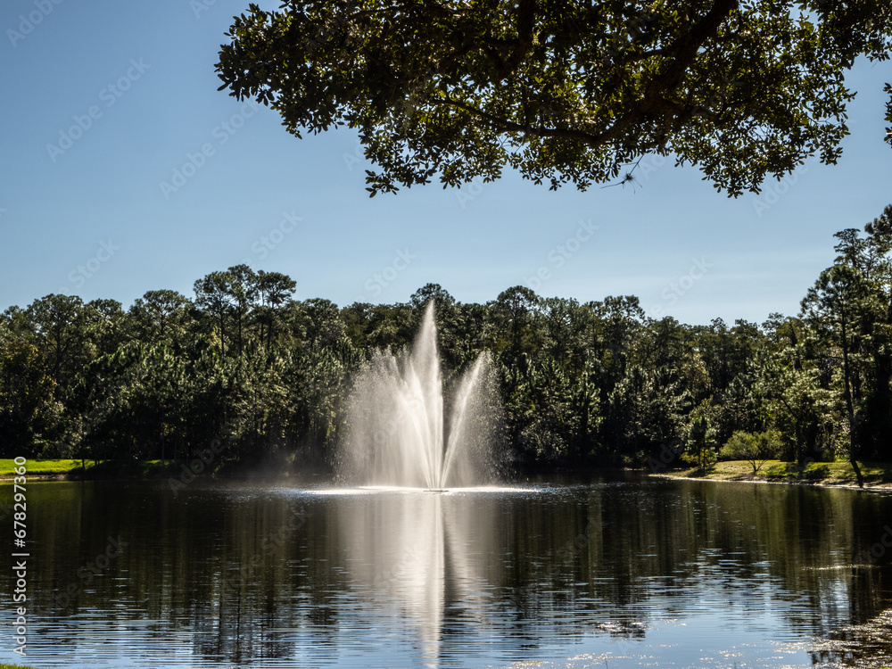 Naklejka premium fountain in the park