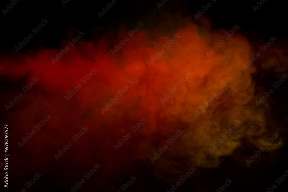 Orange and red steam on a black background. Orange and red steam on a black background.