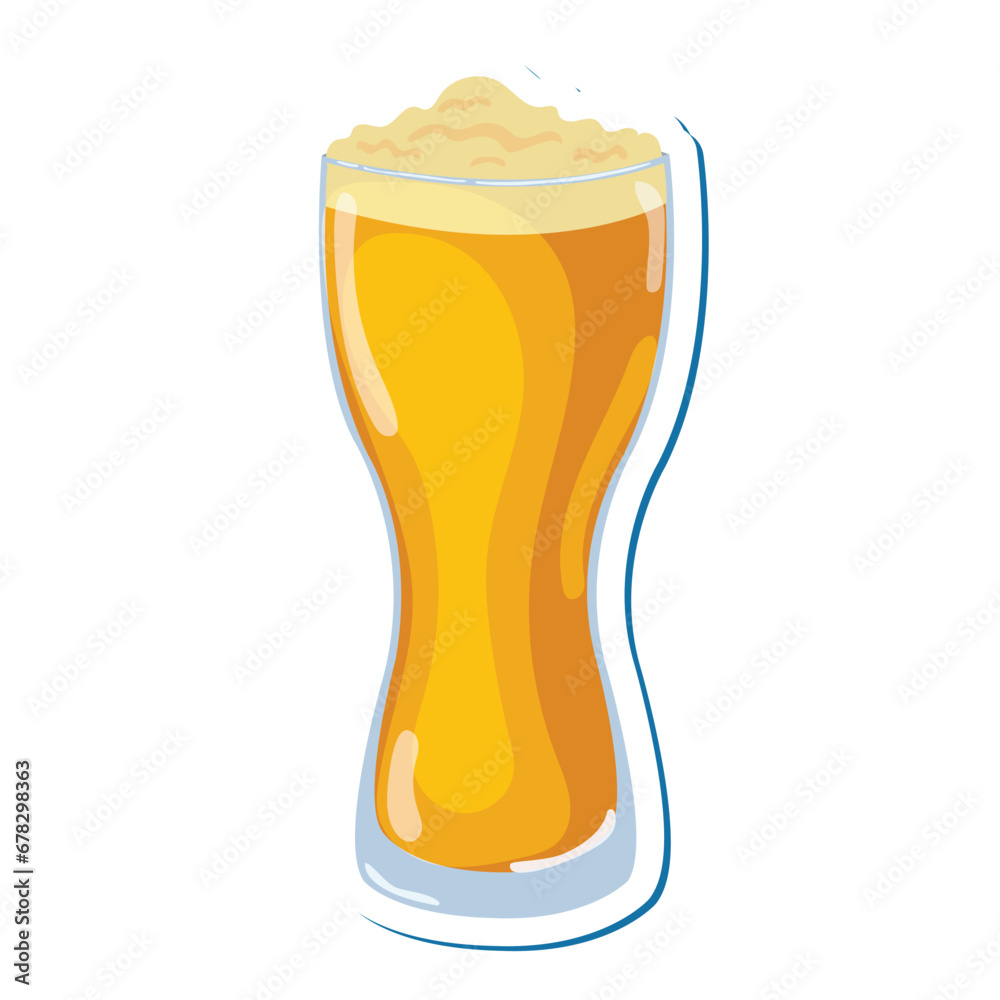 Isolated beer glass with foam icon Vector