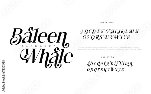 Elegant Font Uppercase Lowercase and Number. Classic Lettering Minimal Fashion Designs. Typography modern serif fonts regular decorative vintage concept. vector illustration